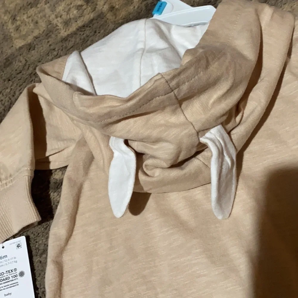 2/$20.  Cotton Baby Bunny Outfit Hooded with Ears 6 Month Infant Charming